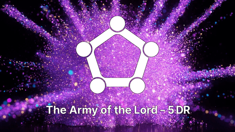 "Army of the Lord - 5 Distinct Roles logo with cosmic background, symbolizing spiritual awakening."