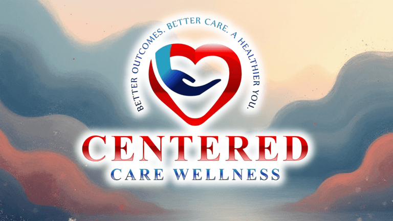 Centered Care Wellness logo with heart and hand, symbolizing compassionate, innovative, tech-enabled healthcare for California's underserved communities.