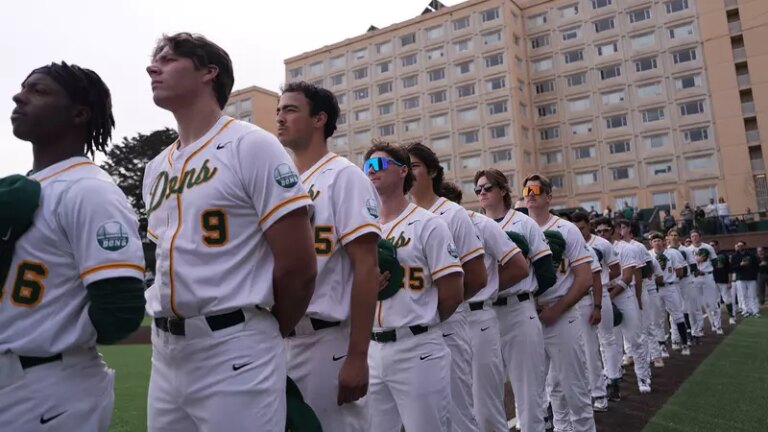 San francisco baseball falls to california baptist in lopsided matchup